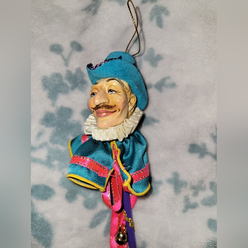 2 Vintage 12" Marionette Christmas Ornaments